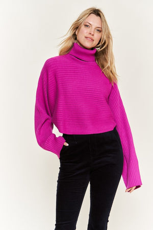 Mock neck wide sleeves top PLUS SIZE