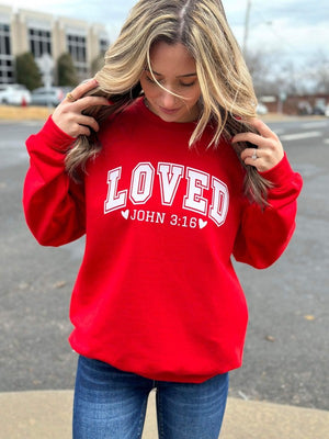 Loved John Red Sweatshirt
