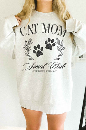 CAT MOM SOCIAL CLUB OVERSIZED SWEATSHIRT - Online Exclusive