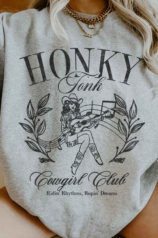 HONKY TONK COWGIRL CLUB OVERSIZED SWEATSHIRT - Online Exclusive