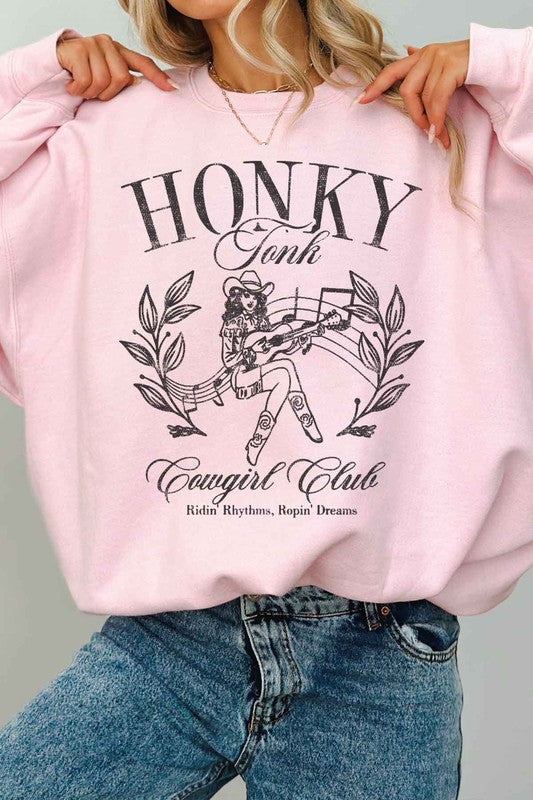 HONKY TONK COWGIRL CLUB OVERSIZED SWEATSHIRT - Online Exclusive