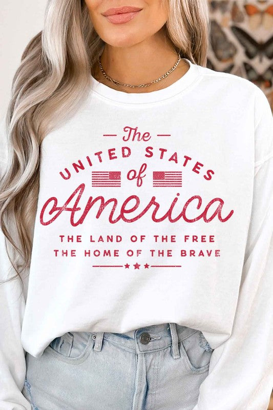 UNITED STATES OF AMERICA GRAPHIC SWEATSHIRT - July 4th sweater - Online Exclusive
