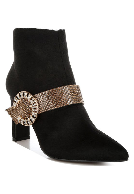 Asagao Diamante & Rhinestones Strap Boots  - Online Exclusive