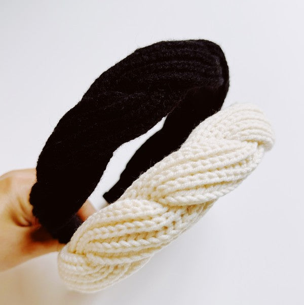 Retro Yarn Knit Braided Headband  - Online Exclusive