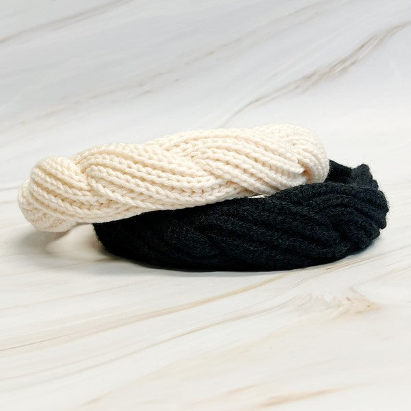 Retro Yarn Knit Braided Headband  - Online Exclusive