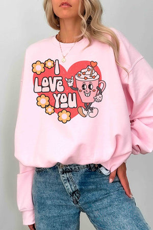I LOVE YOU Graphic Sweatshirt
