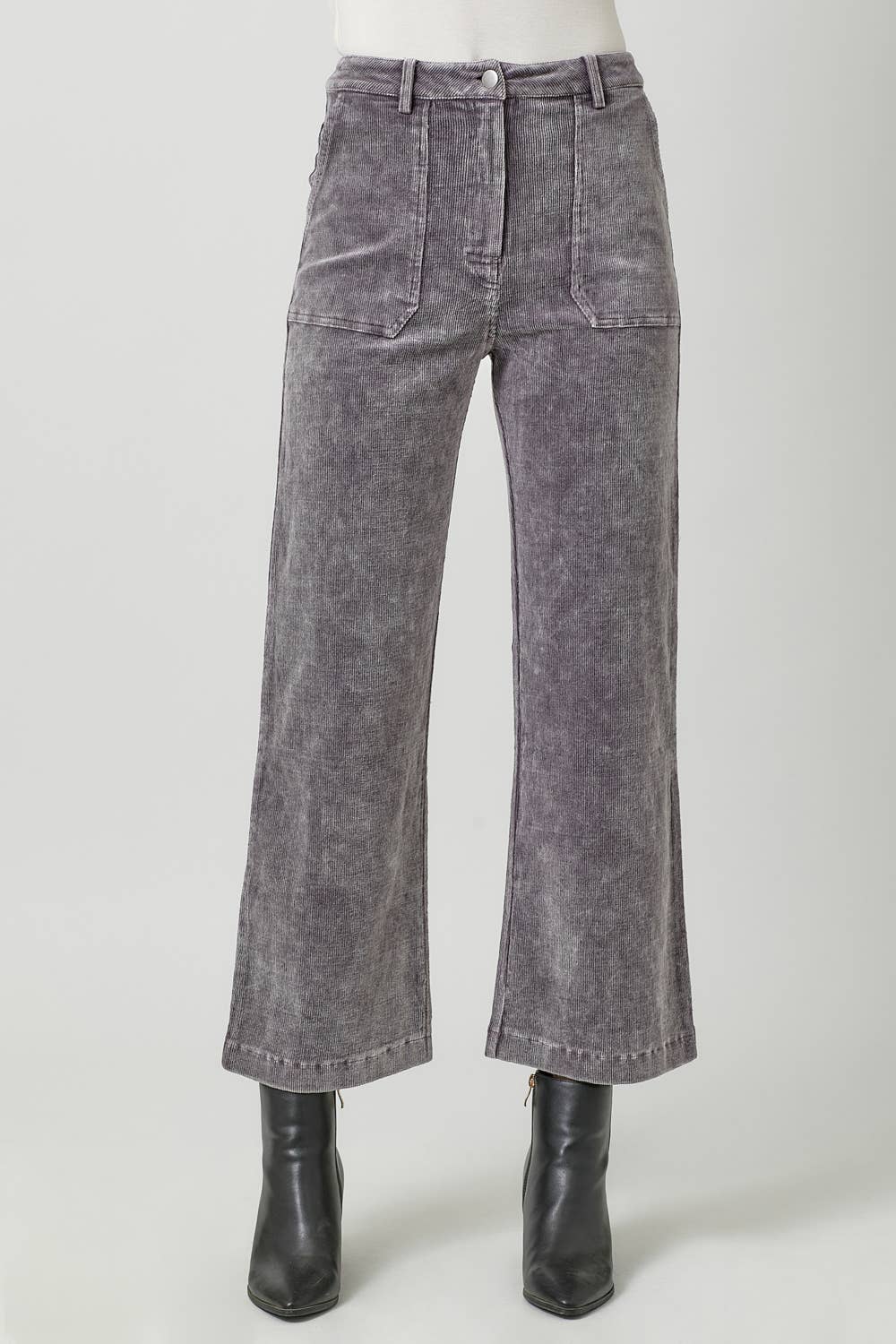 Vintage Grey Washed Corduroy Trousers