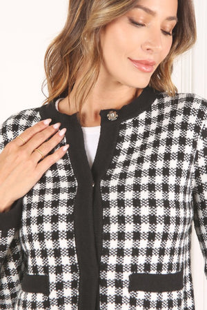 Black check knitted jacket - online exclusive