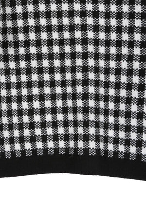 Black check knitted jacket - online exclusive