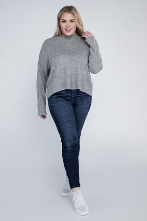 Plus Size Drop Shoulder Long Sleeve Top - online exclusive