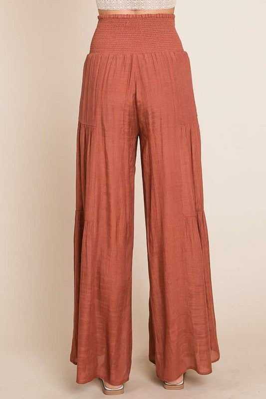 Tie front ruched waist back pants - Plus Size - Online exclusive