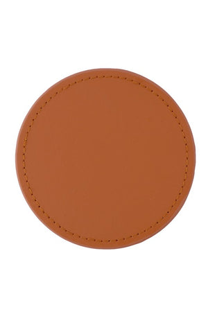 6 Round Faux Leather Coasters Set - Online Exclusive