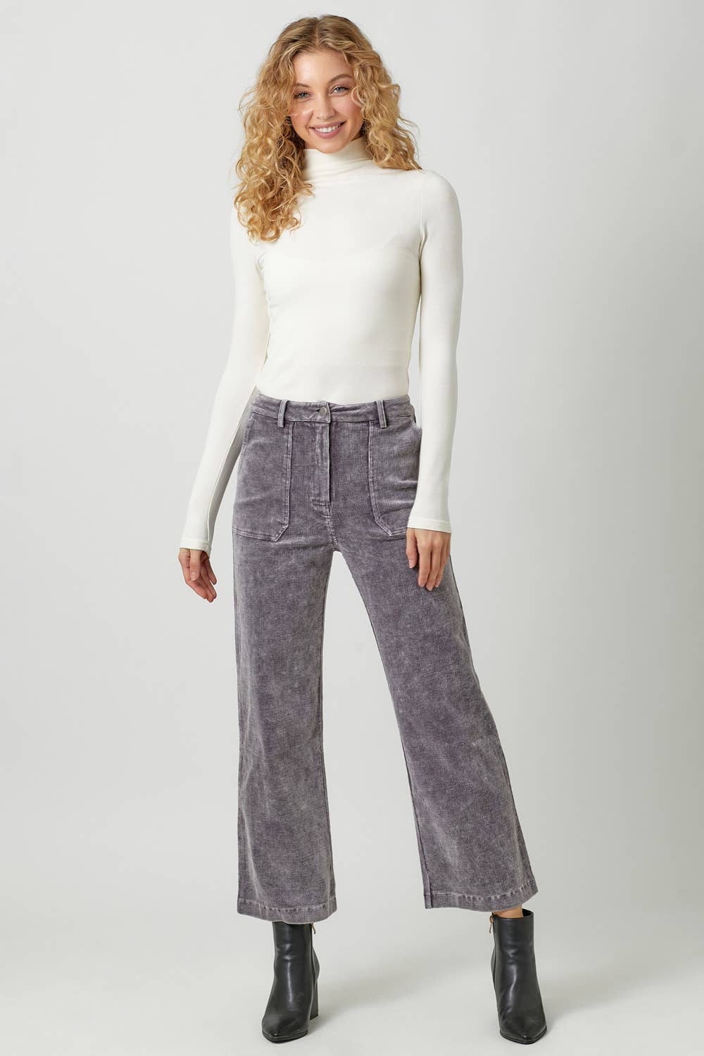 Vintage Grey Washed Corduroy Trousers