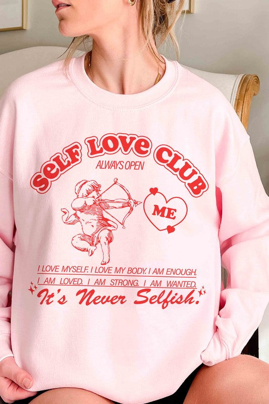 SELF LOVE CLUB Graphic Sweatshirt