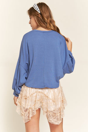 TERRY BATWING SLEEVE TOP  - Online Exclusive