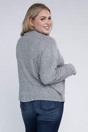 Plus Size Drop Shoulder Long Sleeve Top - online exclusive