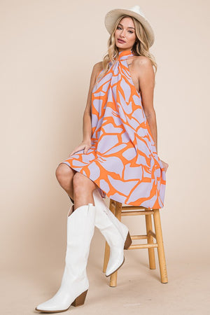 Resort style halter neck short sundress - online exclusive