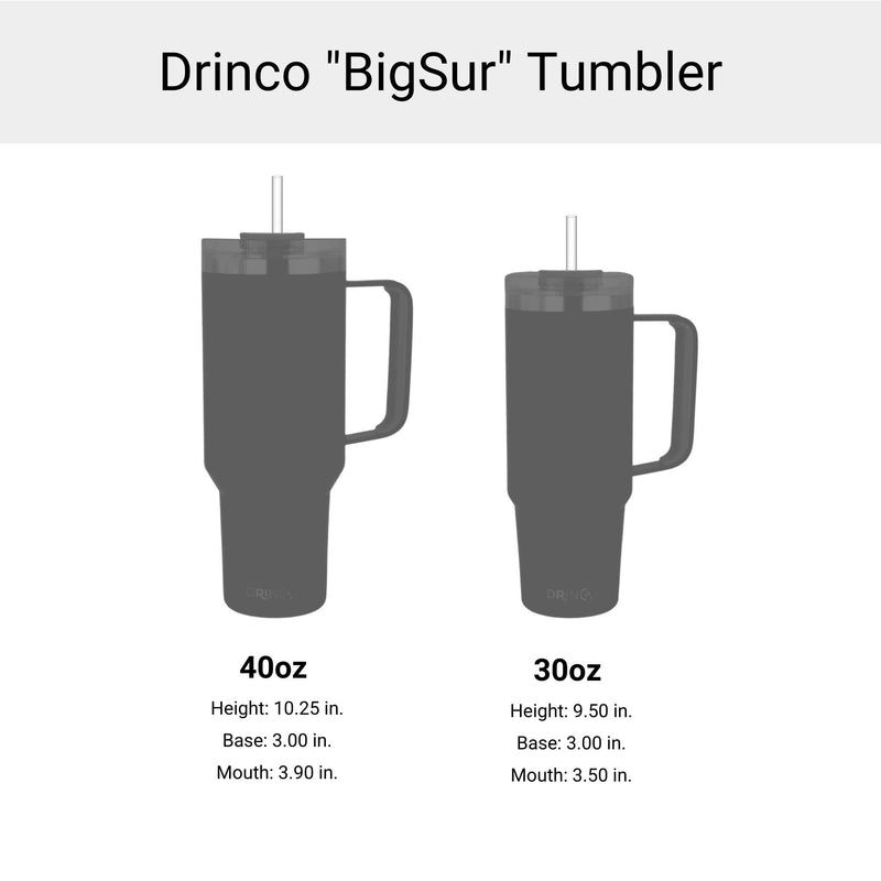 Drinco 40oz 30oz BigSur Tumbler with Handle Straw/Flip Lid: 30oz / Peach