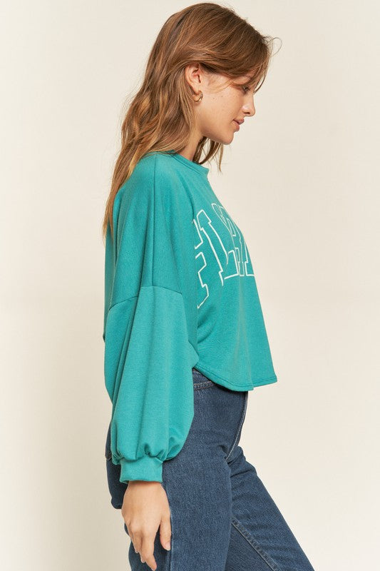 TERRY BATWING SLEEVE TOP  - Online Exclusive