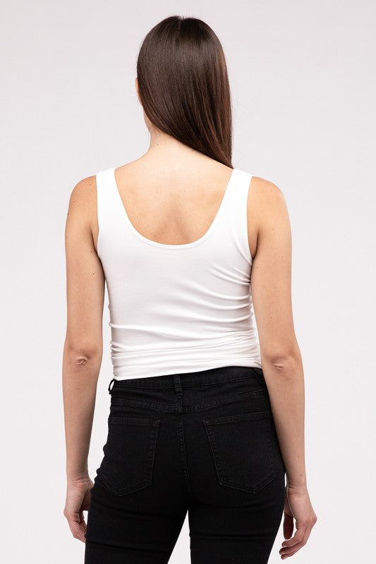 Front & Back 2-Way V-Neck Seamless Tank -online exclusive