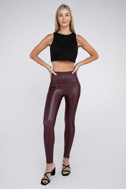 High Rise Faux Leather Leggings - Online Exclusive