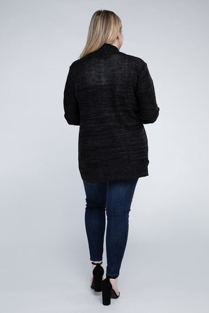 Plus Size Solid Open Front Cardigan - Online Exclusive