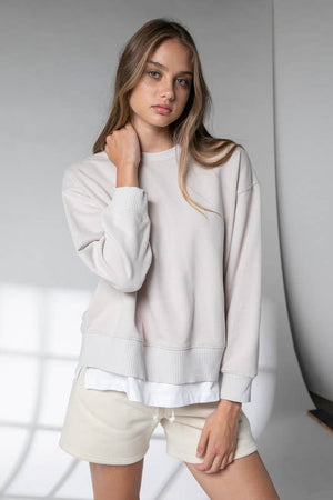 Nora Round Neck Long Sleeve Oversized Sweatshirt