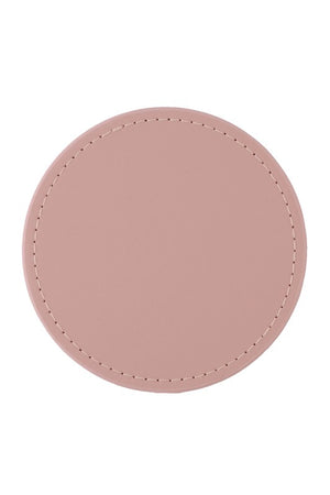 6 Round Faux Leather Coasters Set - Online Exclusive