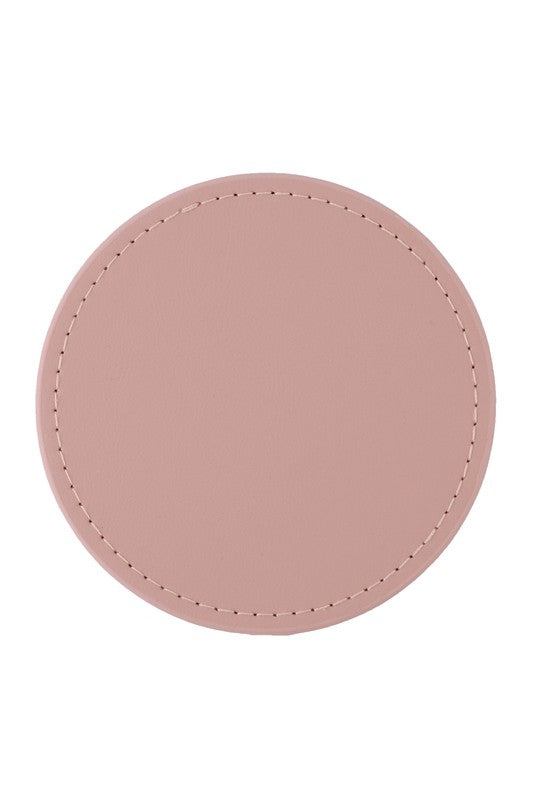 6 Round Faux Leather Coasters Set - Online Exclusive