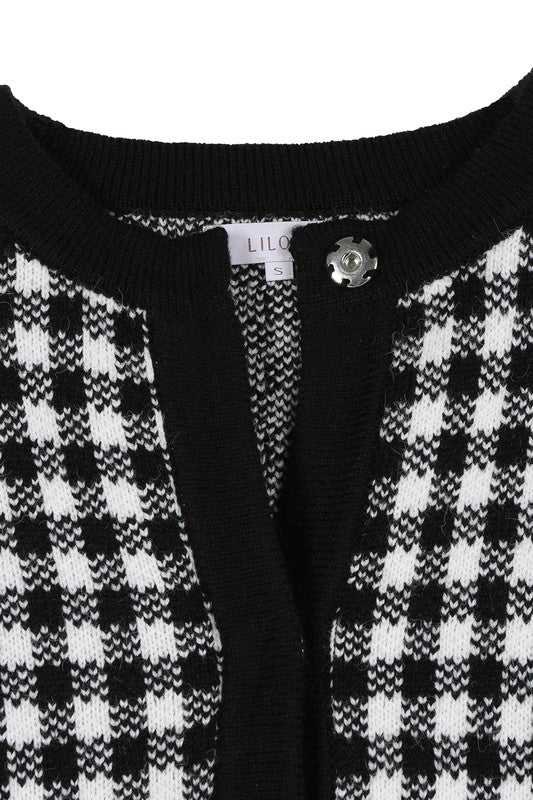 Black check knitted jacket - online exclusive