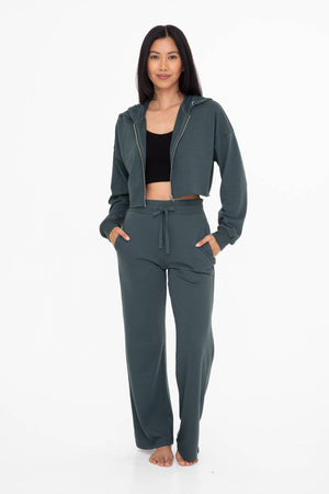 French Terry Sweatpants: JUNGLE GREEN