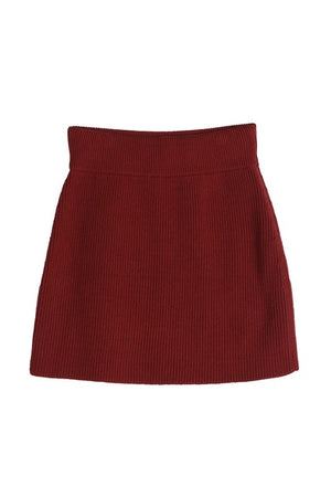 Ribbed knit crop top and skirt set - online exclusive