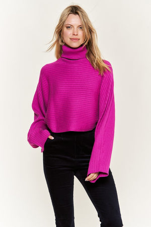 Mock neck wide sleeves top PLUS SIZE