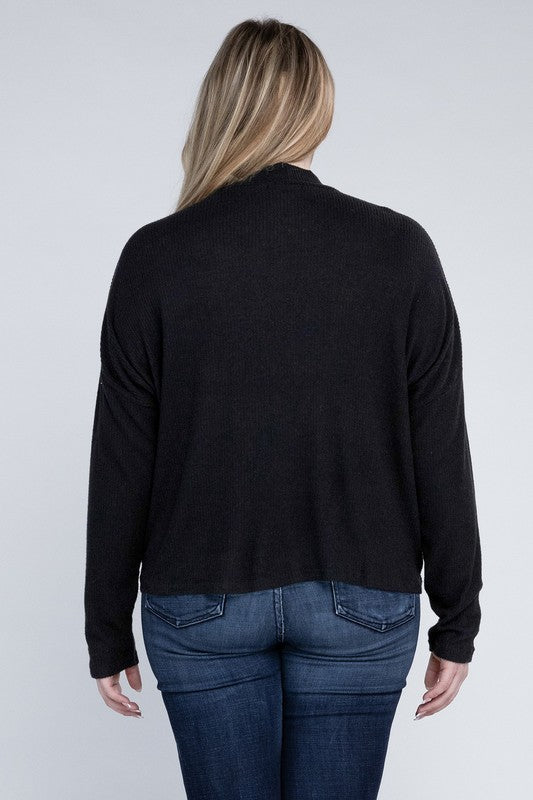 Plus Size Drop Shoulder Long Sleeve Top - online exclusive