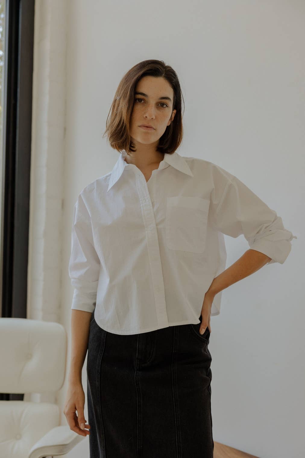 The Imogen Top | Cropped Button-Down Top
