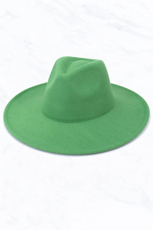 Big Brim Green Heart Top Jazz Hat