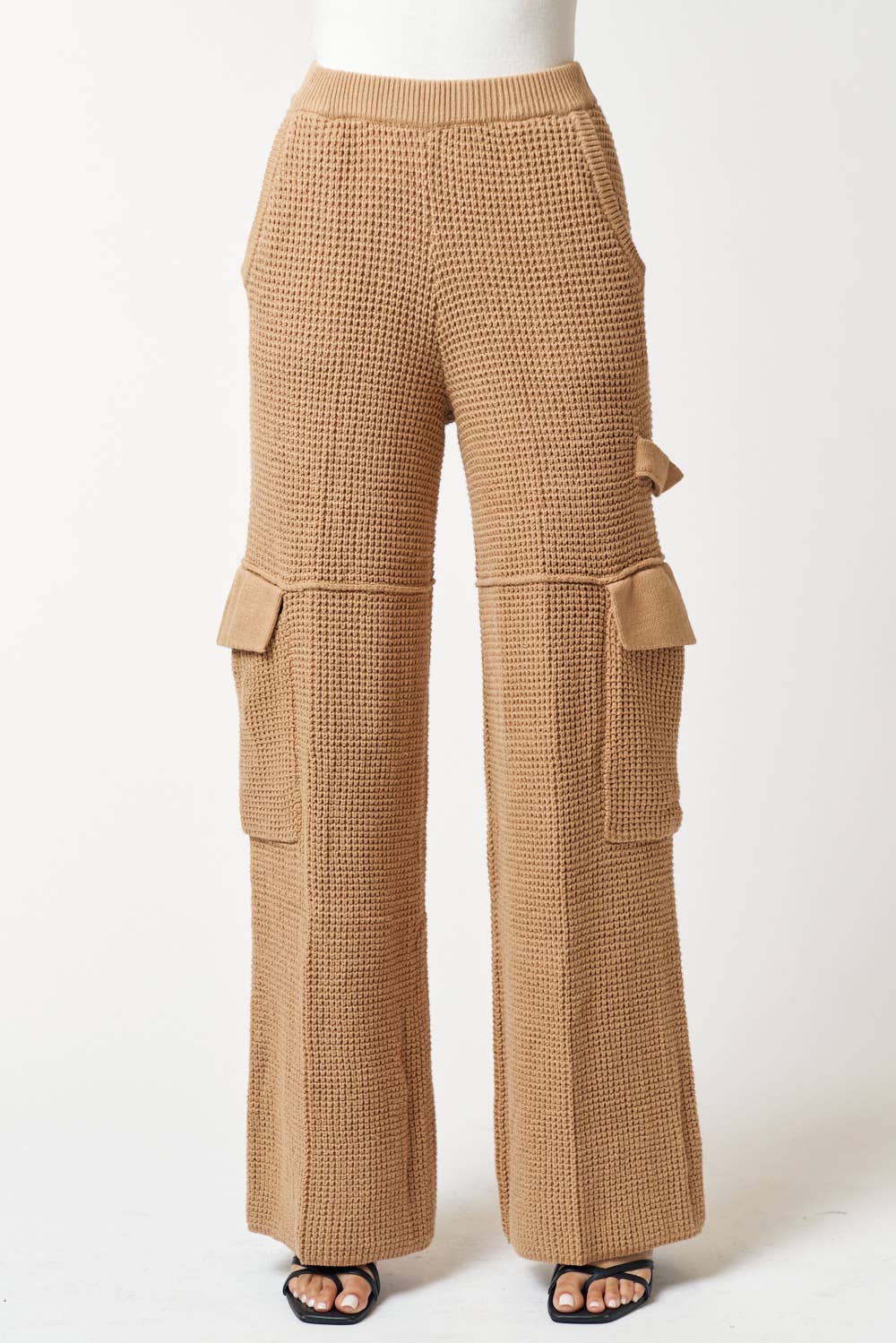 SWEATER WIDE LEG LONG PANTS WITH POCKET DETAIL