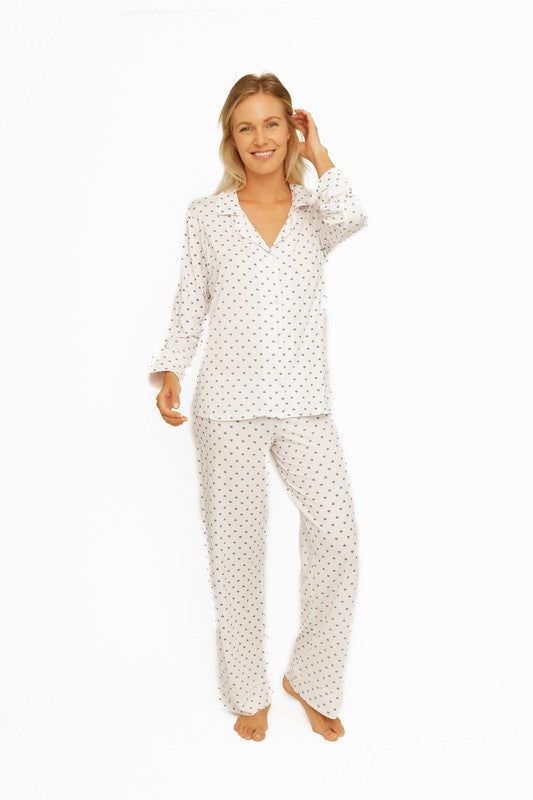 The Long Sleeve Piping Pajama Set