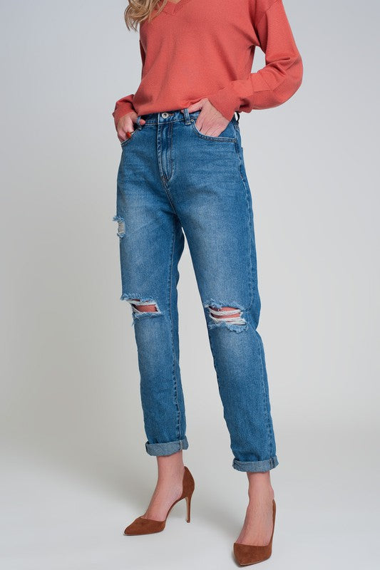 FINAL SALE: High Rise Relax Fit Mom Jeans