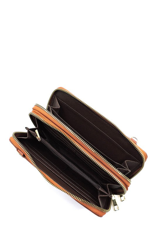 Double Zip Crossbody Wallet Wristlet – Nicoletaylorboutique