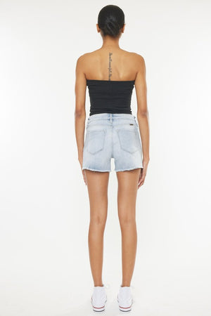 Distressed Demin Shorts With size Split