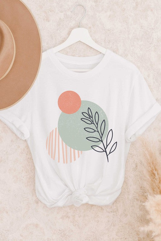 CIRCLES OF LEAVES GRAPHIC T-SHIRT