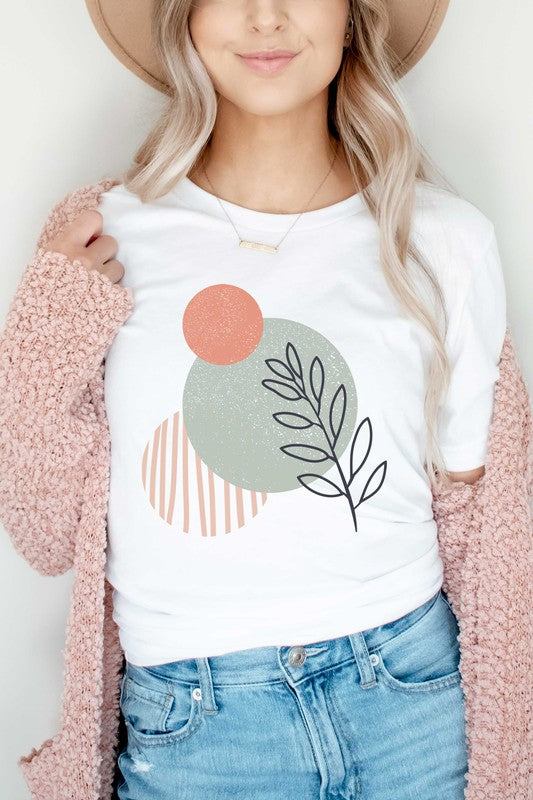 CIRCLES OF LEAVES GRAPHIC T-SHIRT