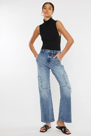 Low Rise Jean Cargo Pants