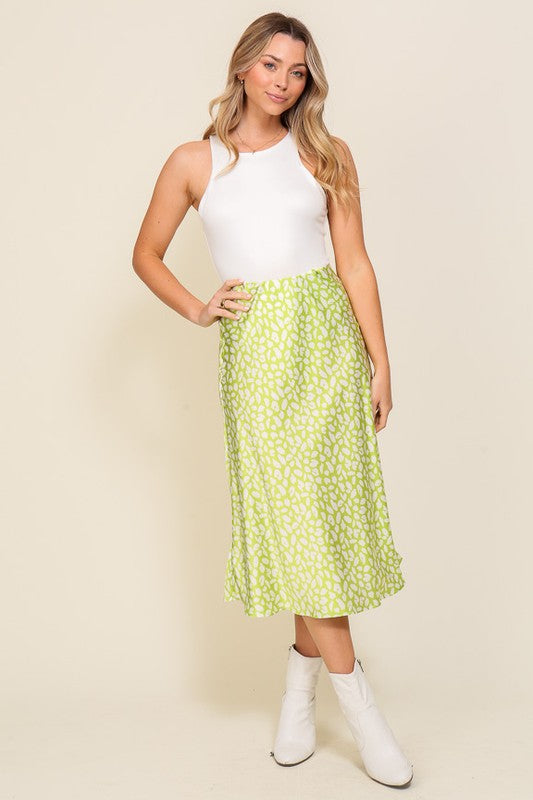 Lime Midi Flow Skirt