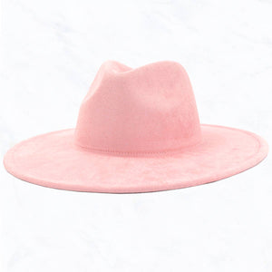 Suede Large Eaves Peach Top Fedora Hat