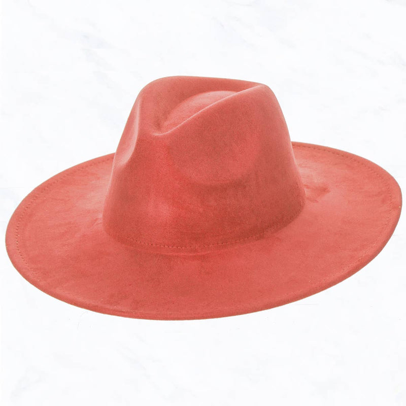 Suede Large Eaves Rust Top Fedora Hat