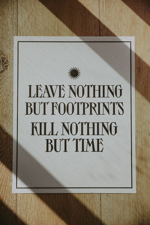Letterpress: Leave Nothing But Footprints