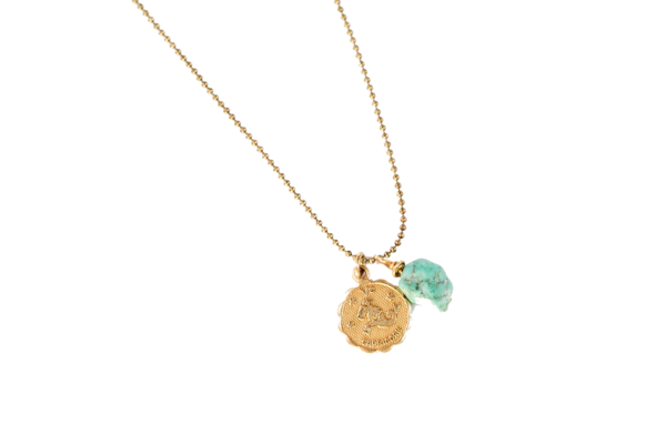 Zodiac Necklace With Turquoise Stone - Nicoletaylorboutique
