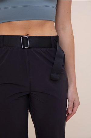 Belted High-Waist Flare Pant